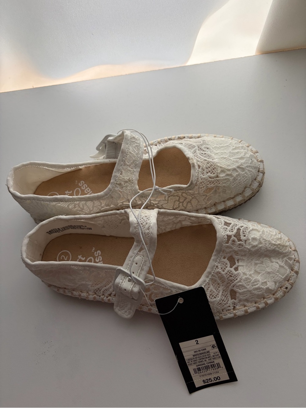 art class Cream Lace Mary Jane Espadrille Flats